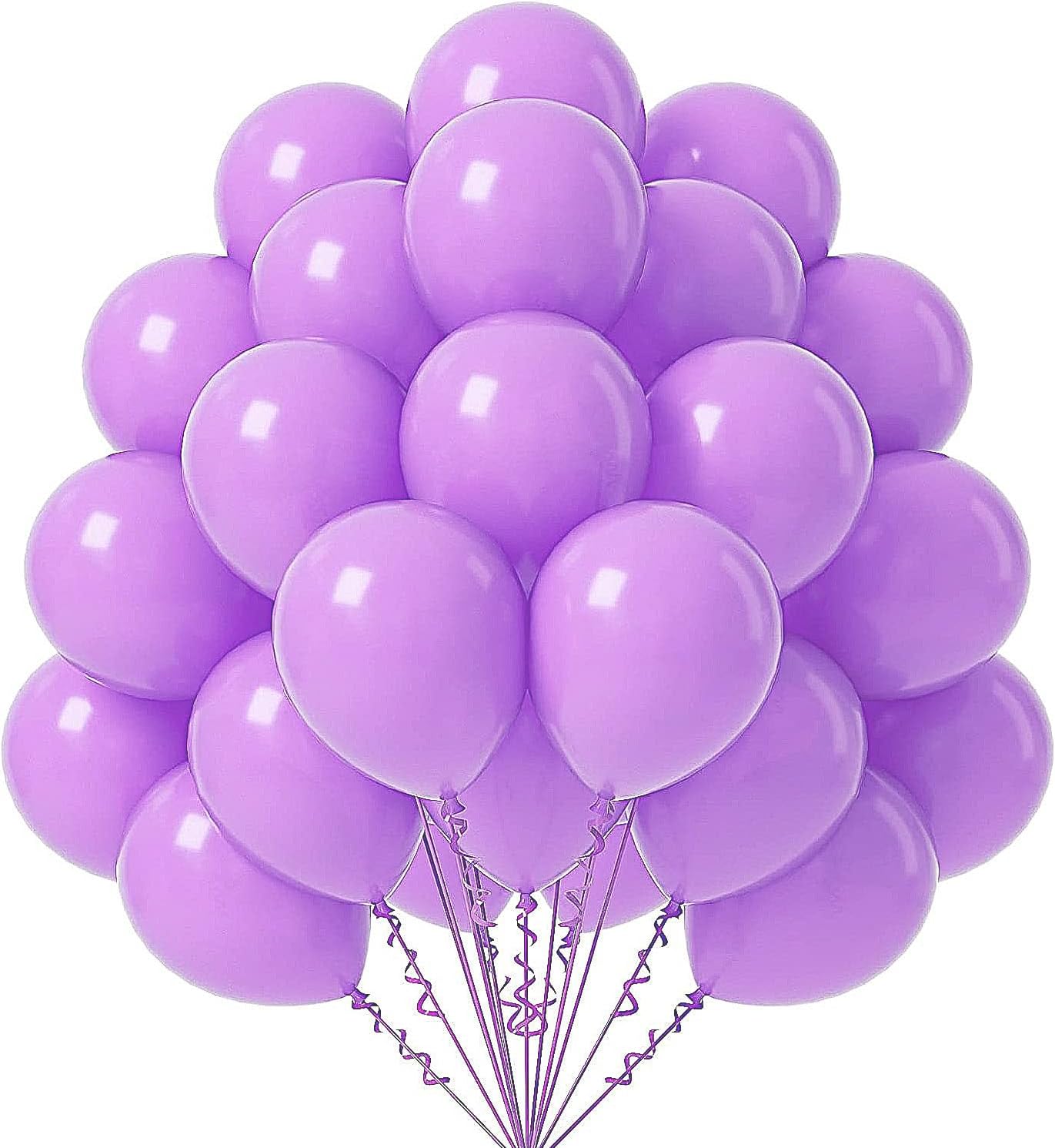 QRabbit 100 Pack 12 Inch Purple Latex Balloons, Solid Color Party Balloons for Helium or Air Use, Premium Quality Balloon for Christmas Graduation Birthday Wedding Arch Garland Party Decorations