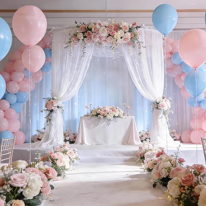 Gender Reveal Balloons, 100 Pcs 12 Inch Pink and Blue Balloons for Gender Reveal, Baby Shower, Birthday, Bridal Shower, Wedding Party Decorations and Supplies
