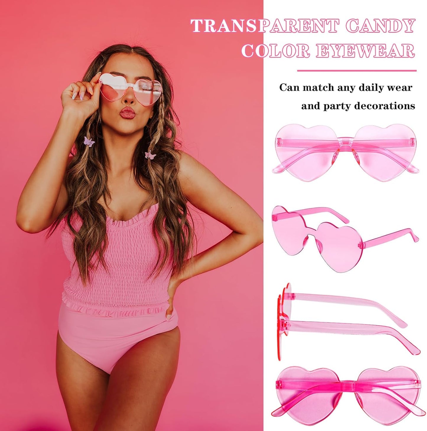 Matcheck 8/12/16 Mixed Style Rimless Sunglasses Retro Colored Party Glasses Candy Bachlor Photoshoot Costume Accessories