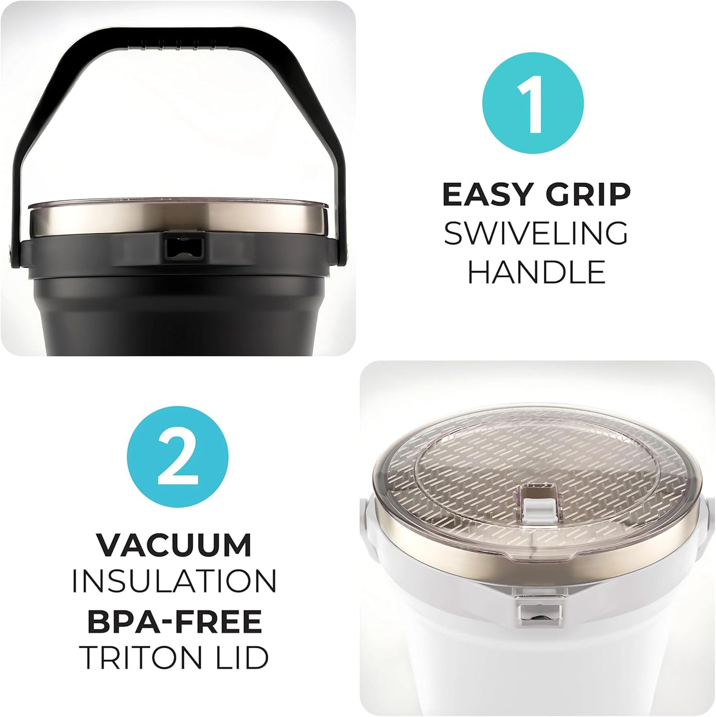 Large Insulated Ice Bucket with Lid – Stainless Steel Ice Bucket and Scoop – Ice Buckets for Parties, Bars – Ice Bucket with Lid and Scoop – Outdoor Ice Bucket, Champagne (Natural Stainless)