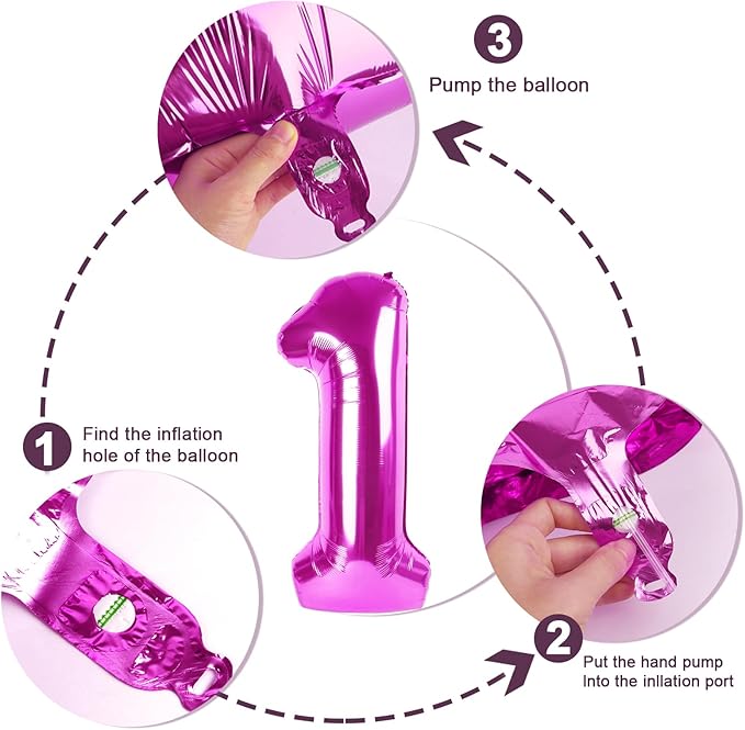 Balloon Numbers 40 Inch 5 Ballon for 5th Birthday Decorations, 15 25 35 50 Big Rose Purple Number Balloons for Wedding Photo Shoot Party Decor