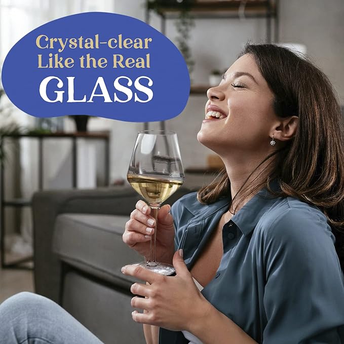 Plastic Wine Glasses Set of 8(15oz) |Unbreakable Wine Glasses with Stem|100% Tritan & BPA Free |Dishwasher Safe| Awesome For Pool, Beach, Travel, Pool, Camping, Beach, Picnic, Everyday Use.