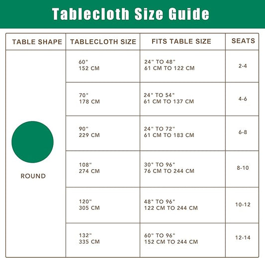 Biscaynebay Textured Fabric Round Tablecloths 90" for Round Tables diameters from 30" to 78", Natural Water Resistant Folding Table Covers Washable for Dining, Kitchen, Wedding, Parties etc