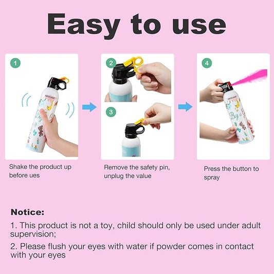 Large Gender Reveal Fire Extinguisher, Gender Reveal Color Smoke Powder Spray, 2 Pcs Pink Blaster Only for Baby Girl with Pink Smoke Suitable for Gender Reveal Party, 100% Biodegradable Party Supplies