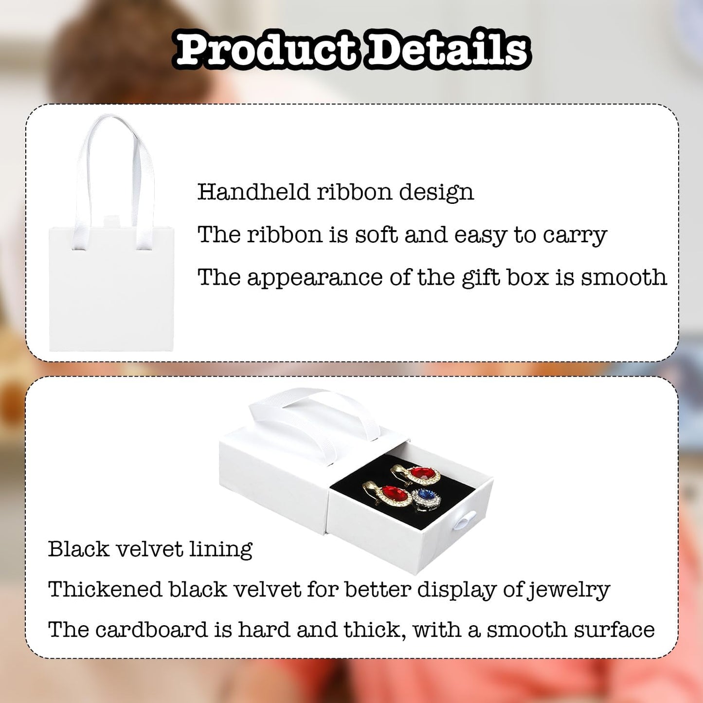 Small Jewelry Boxes, 12 Pack Jewelry Gift Boxes Drawer Jewelry Box Necklace Box, Jewelry Gift Box Necklace Gift Box For Earrings Rings Necklace Bracelet,4 x 4 x 1.7 Inches (White)