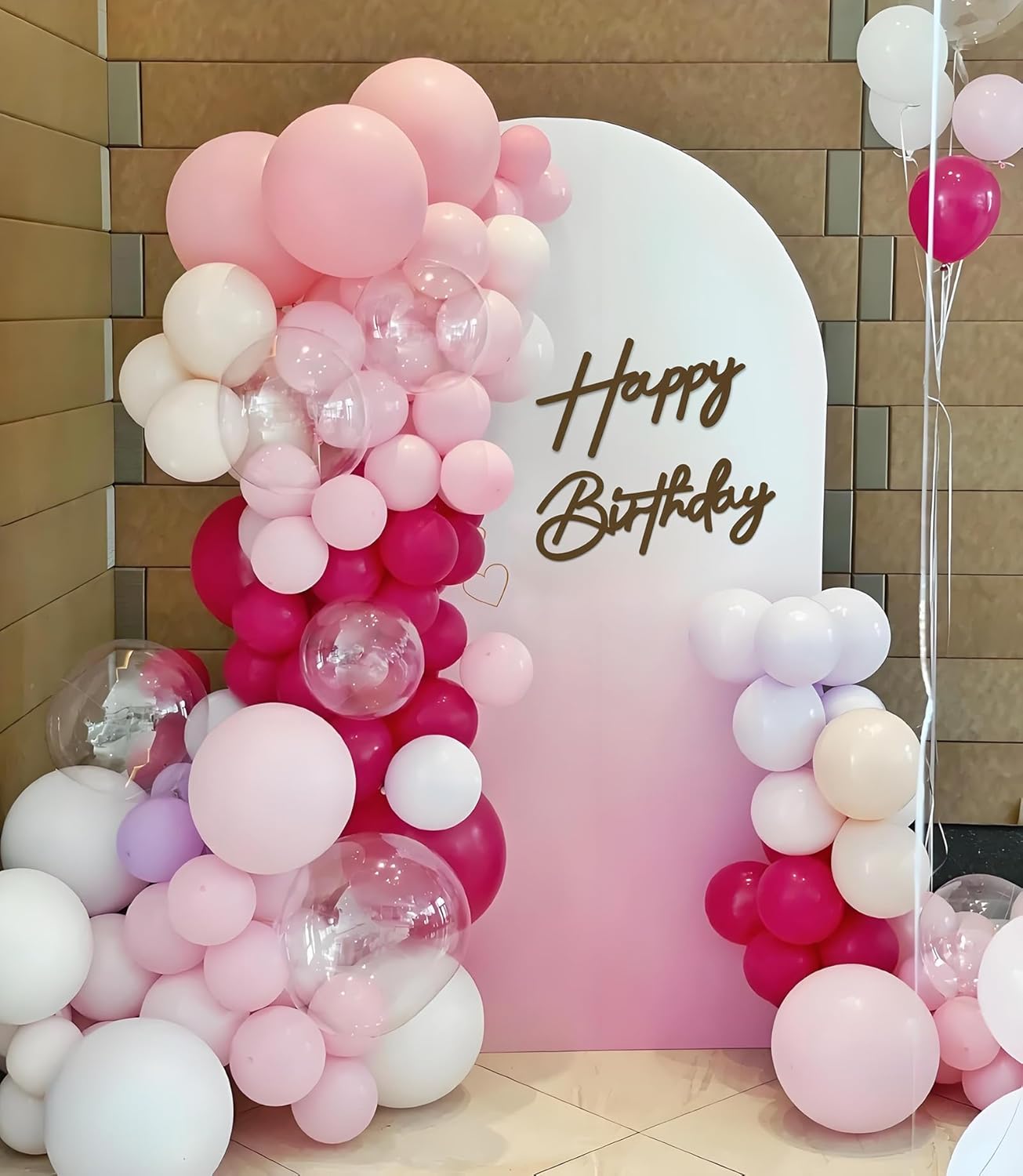 Happy Birthday Sign for Arch Backdrop - Felt Happy Birthday Letters Banner & Sign for Girls, Boys & Adults' Birthday Party Balloon Arch Decorations (Brown)