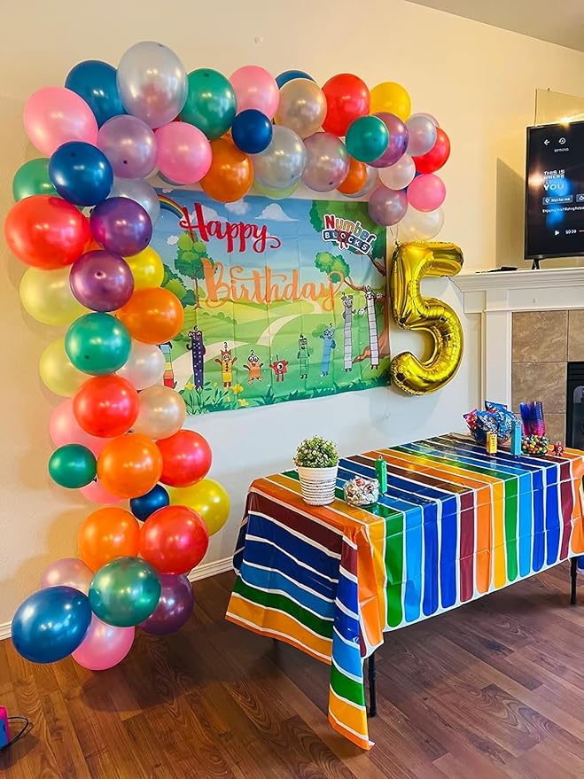Gold 5 Balloon, Number Balloon 40 Inch, Gold and Black Party Supplies, 5th Birthday Balloon Decorations, 5 Number Balloons, Number 5 Balloon