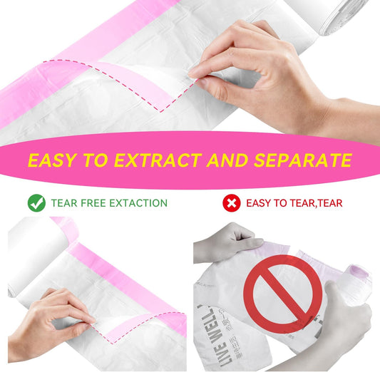 4 Gallon Trash Bags, 120 Count White Alphabet Printed Small Drawstring Garbage Bags Unscented for Toilet Home Office and Bedroom