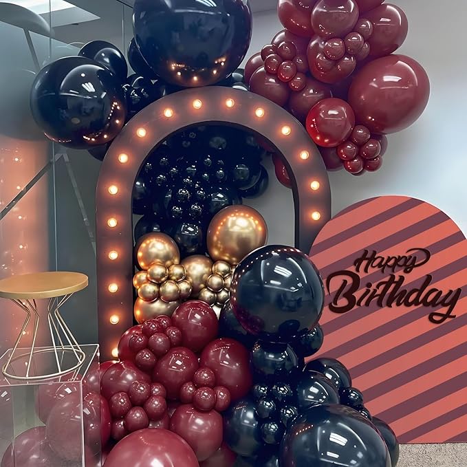 Burgundy Balloons 12 inch, Maroon Balloons 50pcs Party Balloons for Birthday Graduation Wedding Baby Shower Valentine's Day Party Decorations