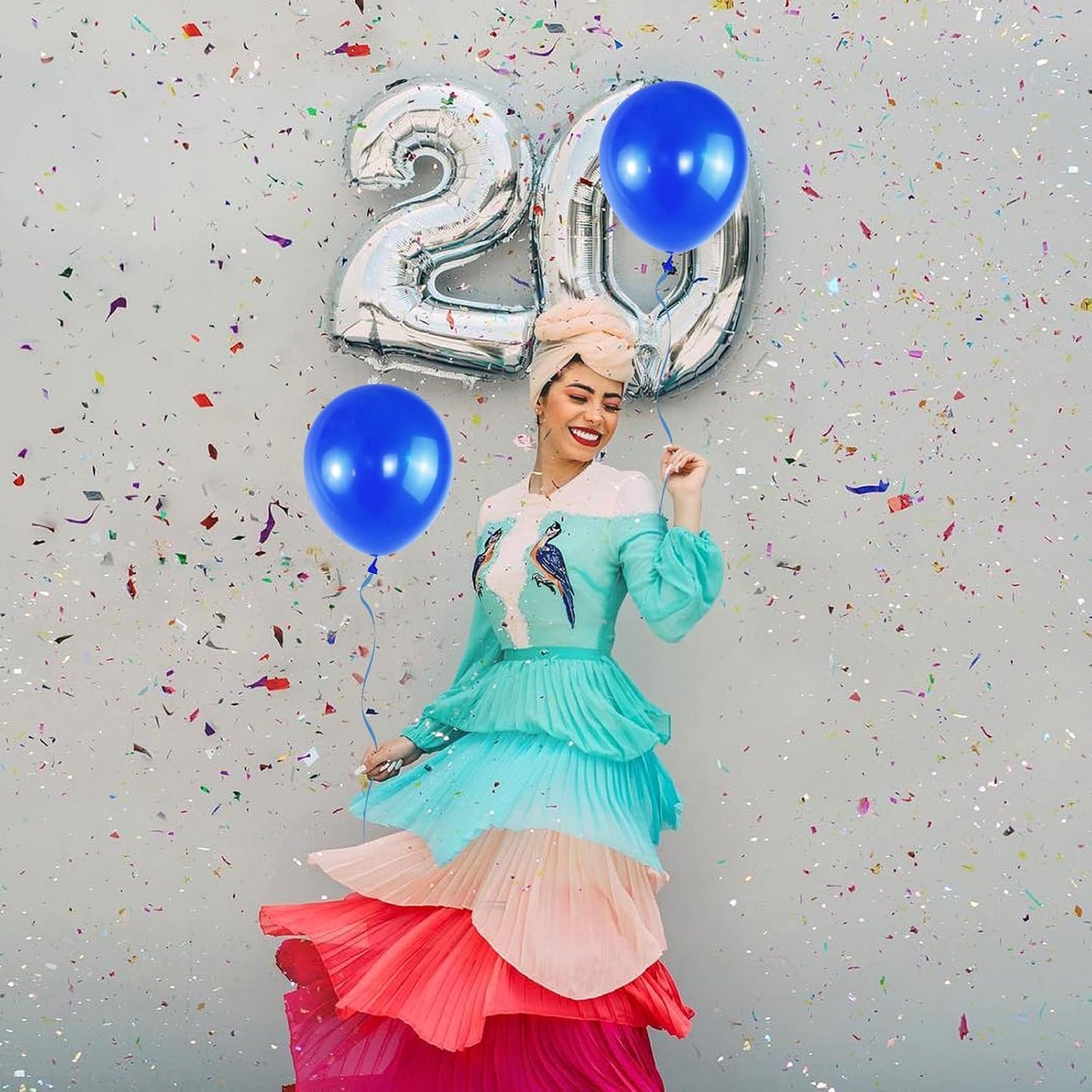110pcs Blue Balloons 12 Inch, Latex Party Balloons Helium Quality for Birthday, Graduation, Baby Shower, Valentines, Christmas, Wedding Decorations