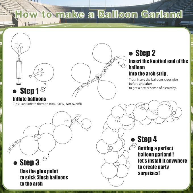 Football Party Balloon Decorations Set,Football-themed Supplies for Indoor/Outdoor Super Bowl & Playoffs Celebration, Football Birthday Decorations graduation for Boys, Mens