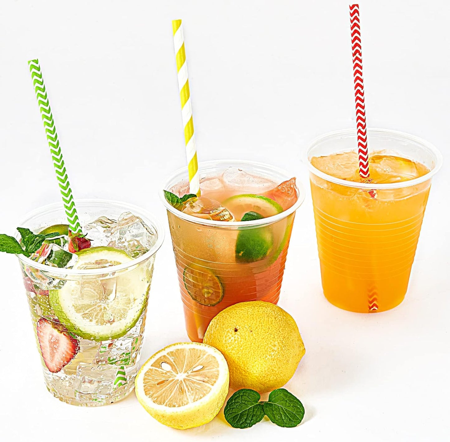 Turbo Bee 16oz Disposable Plastic Cups 420 Pack,Clear Party Cups, Transparent Tumblers, Bulk 16oz Drinking Cups for Large Gatherings, Restaurants, Daily Use, or Bulk Commercial Needs