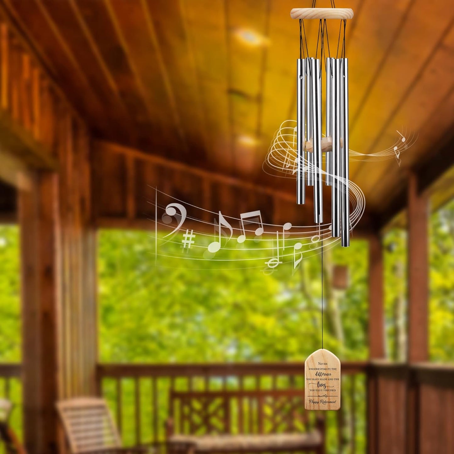Retirement Gift for Woman Man - Never Underestimate The Difference You Made Wind Chime, Employee Appreciation Gifts, Unique Retirement Keepsake for Coworkers, Boss, Friends, Nurse, Teacher, Coach