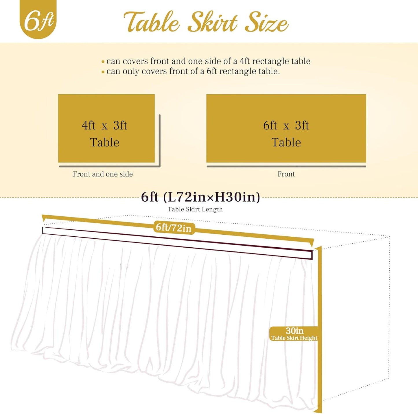 Suppromo 6ft Red Tulle Table Skirt Tutu Table Skirts for Rectangle or Round Tables Red Table Clothes for Christmas Baby Shower Birthday Party Buffet Banquet Decorations(L6(ft)*H 30in)