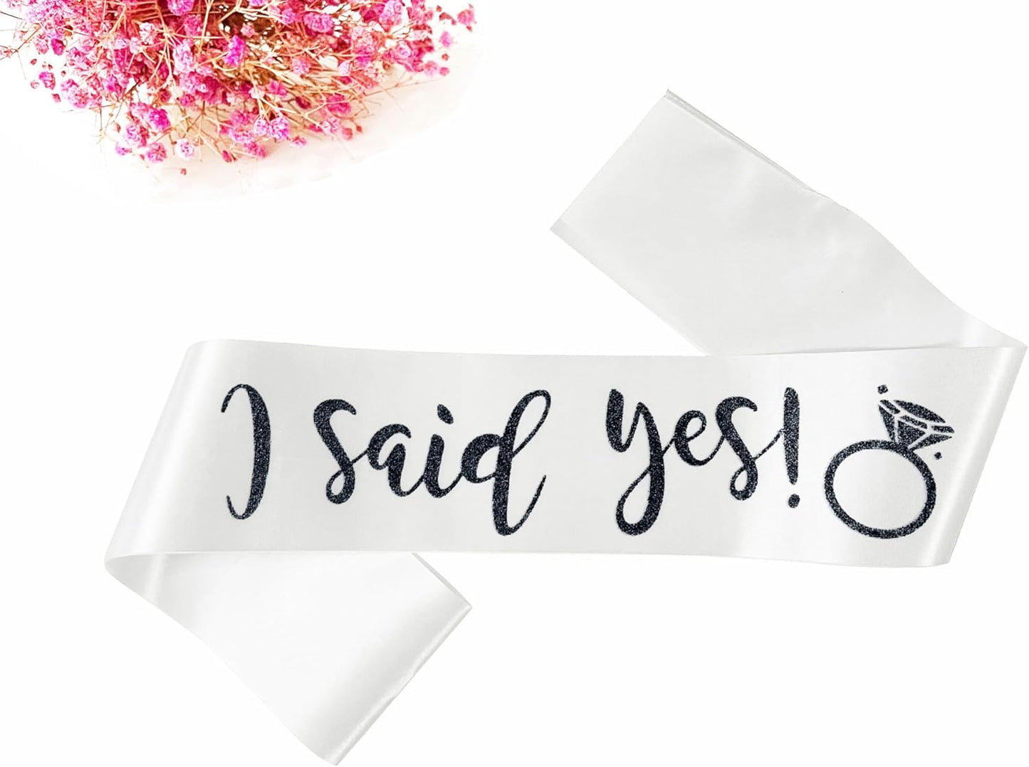 I Said Yes Sash,Future Mrs Sash Engagement Party SashBachelorette Party Sashes, Bridal Shower Sash for Bride to Be,Black