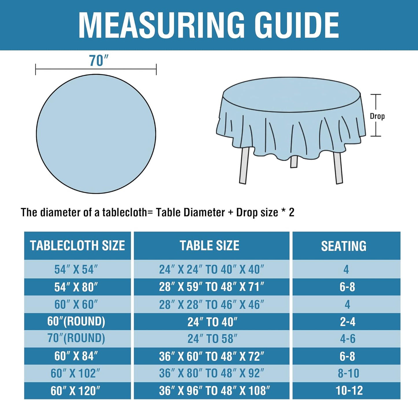 H.VERSAILTEX Linen Textured Tablecloth Round 70 inch Waterproof Decorative Table Cloth Spill-Proof Linen Look Cover for Party Table Extra Soft and Thick Fabric Wrinkle Free, Heather Ivory