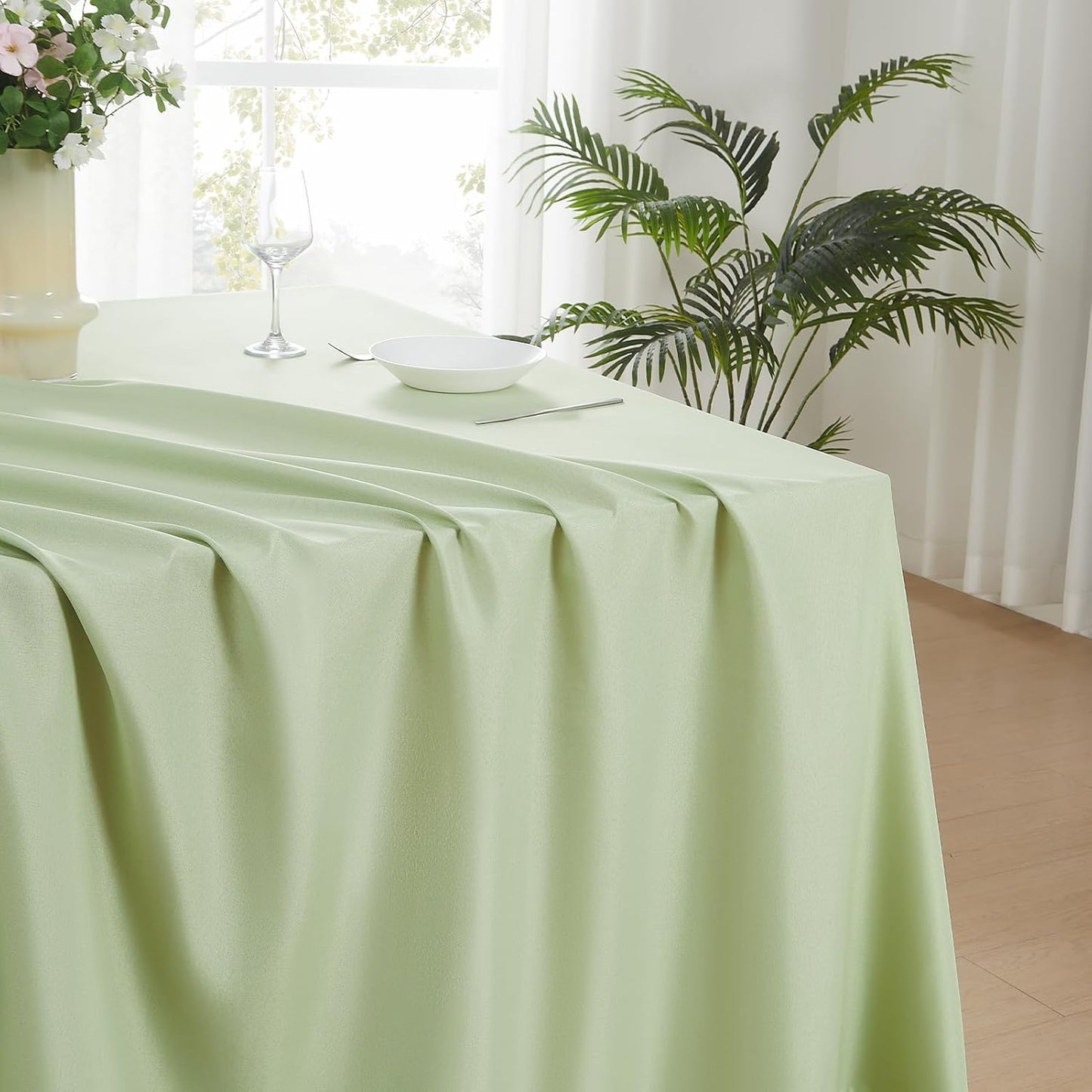 Rectangle Tablecloths 60x120 Inch 2 Pack Sage Green Tablecloth Washable Decorative Linen Polyester Table Cloths for Dining Table Banquets Buffet Parties and Wedding