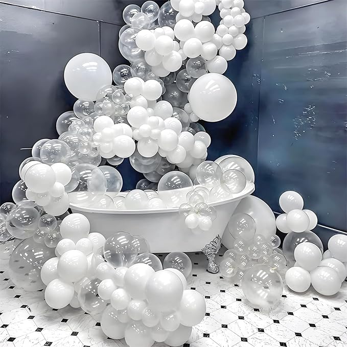 Clear Balloons 12 inch, Transparent Latex Balloons 50pcs Party Balloon for Baby Shower Wedding Bridal Shower Birthday Party Decorations