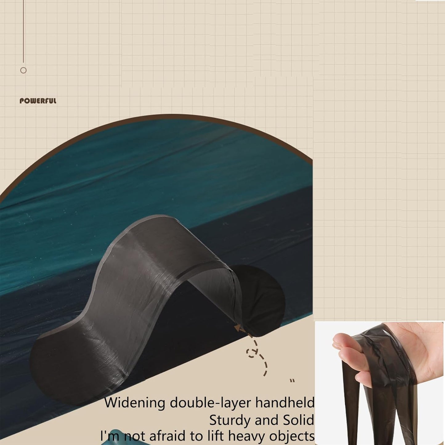 2.6 Gallon Strong Trash Bags,Double-Sided Thickening (0.96Mil),No-tear Small Drawstring Garbage Bags for Bathroom,Kitchen Trash Bags, Leak-Proof Design,Light Luxury Bag (Blue Black 300 Counts)