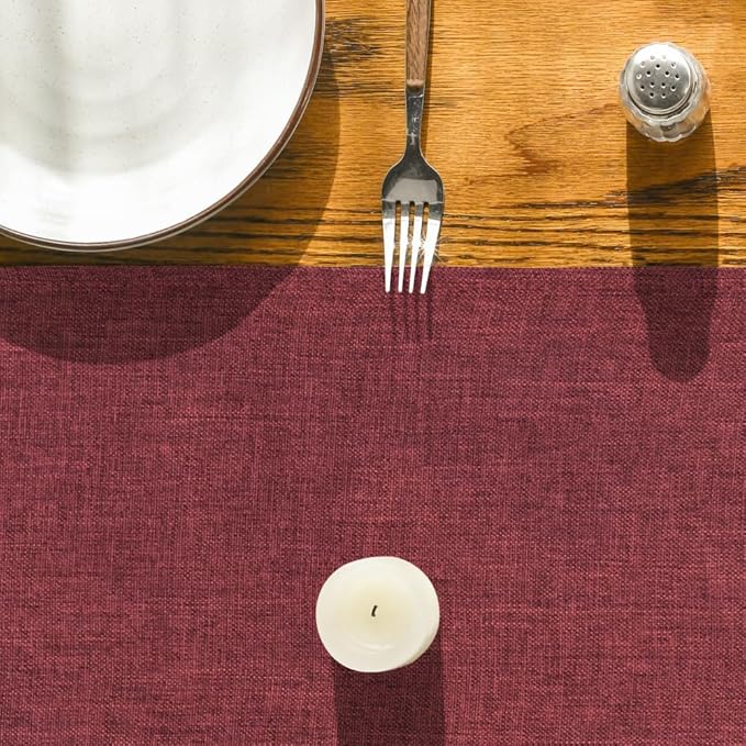 Artoid Mode Dark Red Table Runner, Seasonal Christmas Valentine's Washable Kitchen Dining Table Decoration for Home Party Decor 13x36 Inch