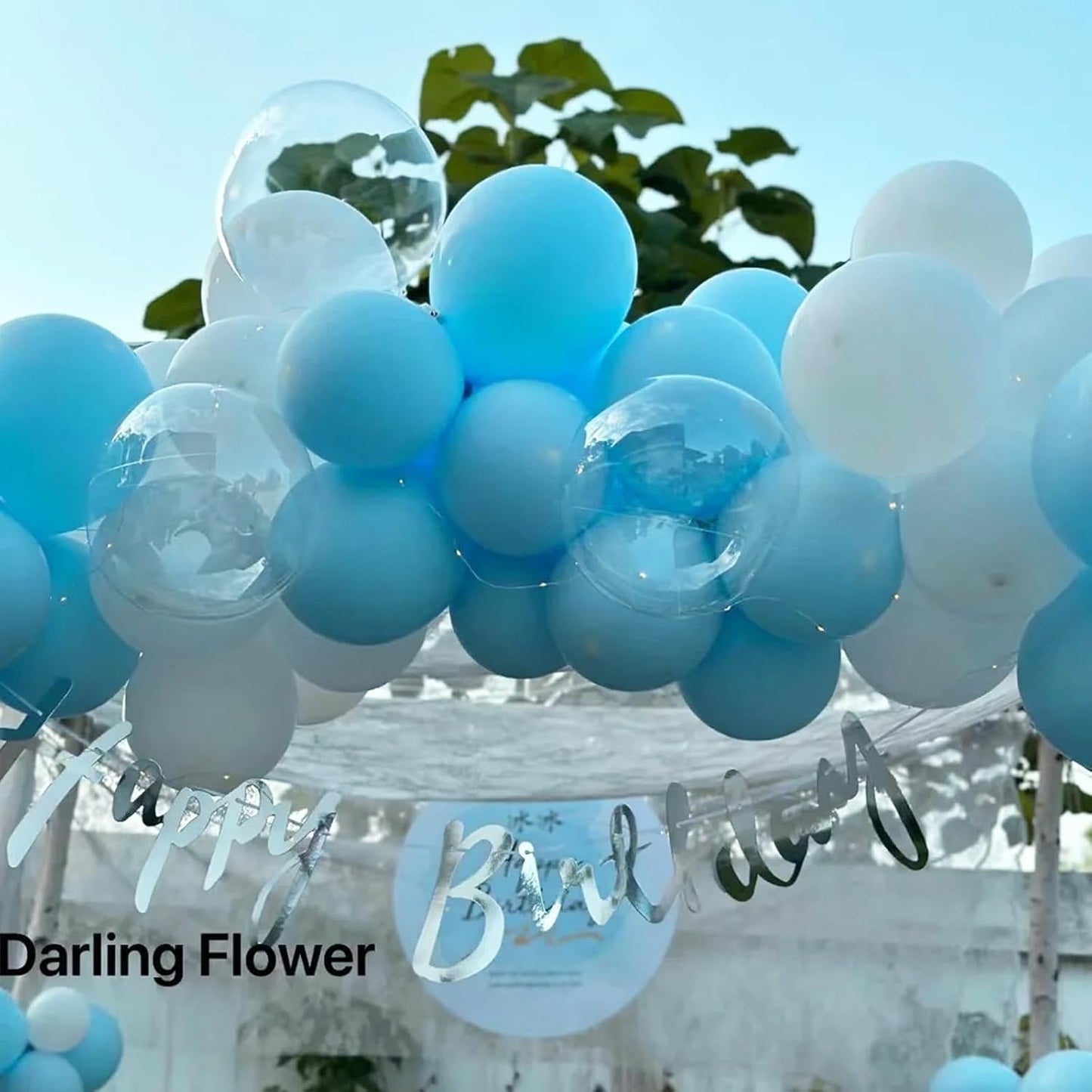 105pcs Pale Aqua Balloons 12inch Party Latex Balloons for Boys Girls Birthday Baby Shower Gender Reveal Wedding Sunflower Party Decorations