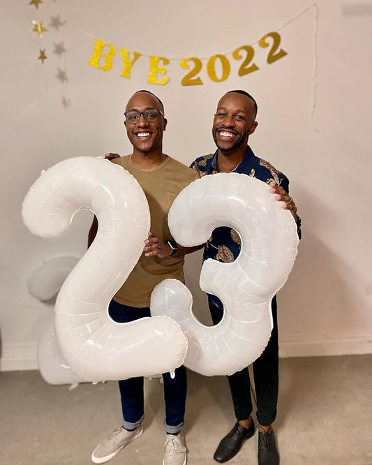 White 3 Balloon, Translucent Number Balloons 40 Inch, 3rd Birthday Decorations for Kids Girls Boys, Men Women White Party Supplies for Party Decorations, Number 3 Balloon