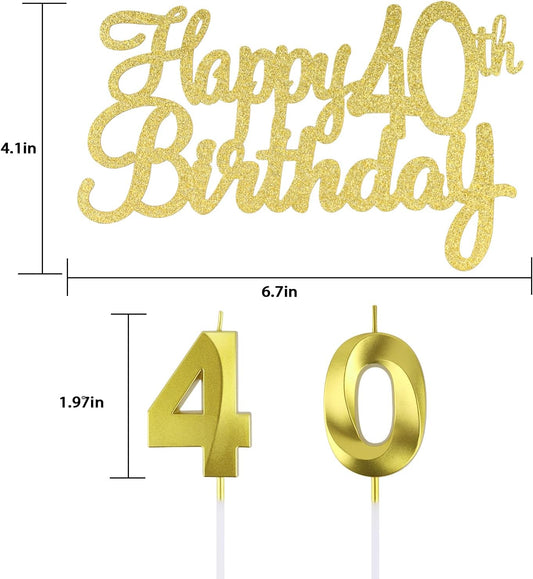 Happy 30th Birthday Cake Topper + 30 th Birthday Candles, 30 Cake Topper, Number 30 Candles, Happy 30th Birthday Cake Decorations for 30 Birthday Party Decoration (30)