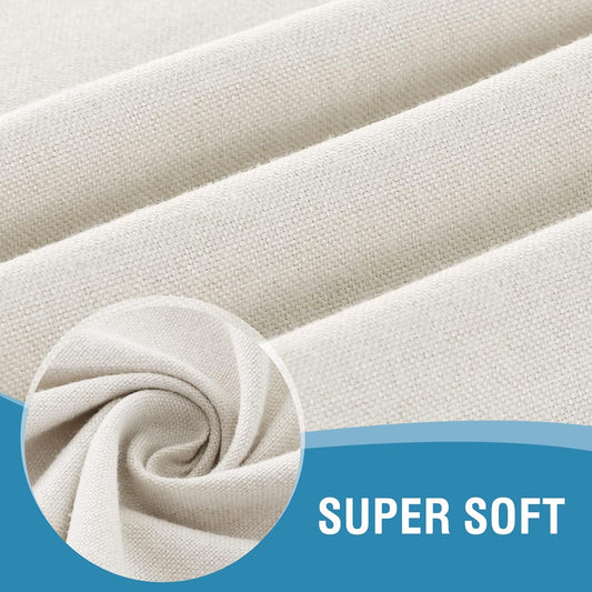 H.VERSAILTEX Linen Textured Cloth Napkins Set of 12 (18" X 18") Linen Textured Dinner Napkins Waterproof Extra Soft Thick Durable Reusable Napkins with Hemmed Edges, Heather Ivory