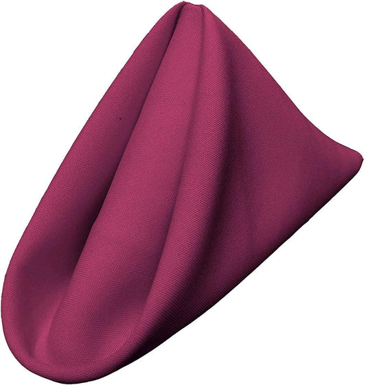 LA Linen 10-Pack Poly Poplin Napkin, Soft Cloth Napkins, Washable Reusable Napkins, Stain and Wrinkle Resistance Table Napkins for Dinner, Wedding, Parties, 18 by 18-Inch, Magenta