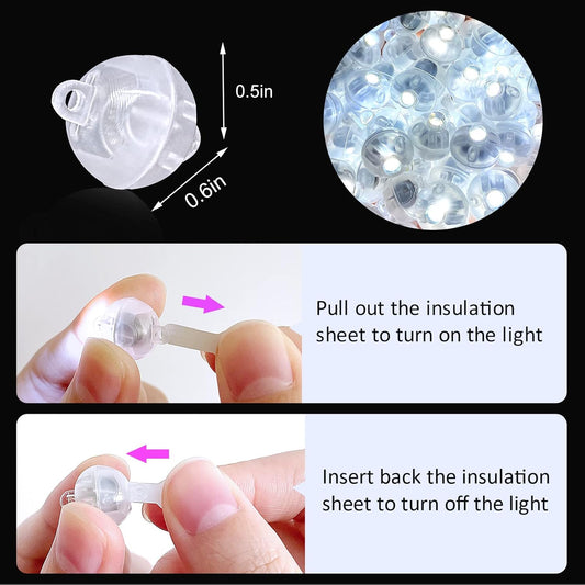 ZGWJ 200PCs Mini Led Lights,Led Balloons for Party Decorations Neon Party Paper Lantern Easter Eggs Birthday Party Wedding Halloween Christmas Decoration