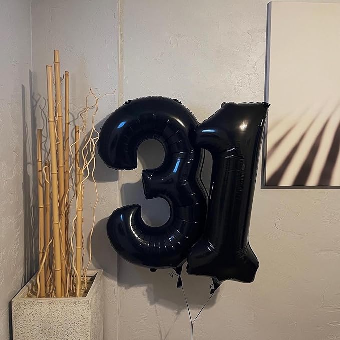 Black Number 4 Balloon 40 Inch, 4th Birthday Party Decorations for Children, Giant 4 Foil Balloon for Party Supplies