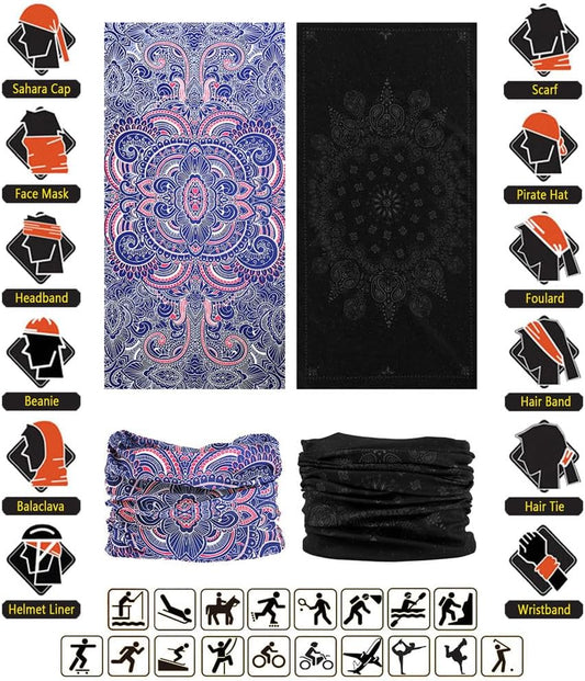 Headband Neck Gaiter Head Wrap Headwear Face Mask Magic Scarf Bandana for Men and Women