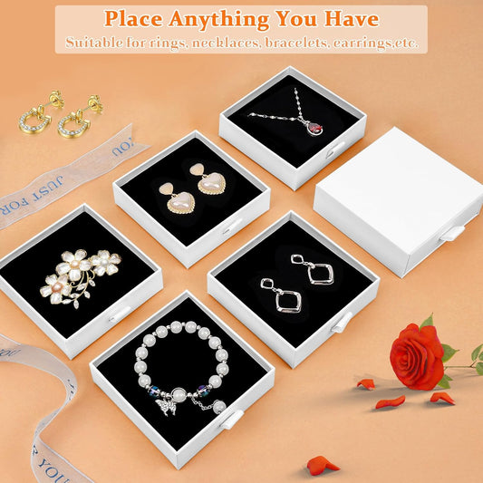 Jewelry Box, 20Pcs Jewelry Boxes for Women 3.5×3.5x1 Inch Jewelry Gift Box, Cardboard Jewelry Gift Necklace Ring Earring Jewelry Box (White)