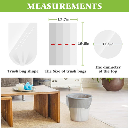 4 Gallon 300 Counts Strong Trash Bags Garbage Bags by Teivio, Bathroom Trash Can Bin Liners, Small Plastic Bags for home office kitchen (Grey)