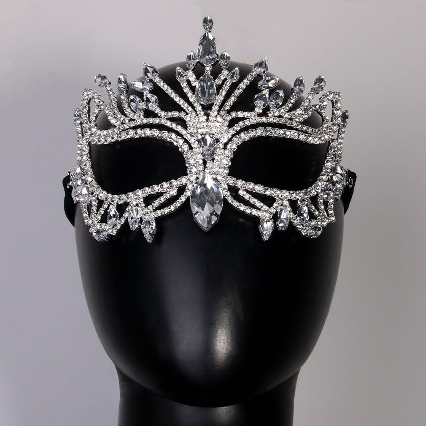 Bling Rhinestone Masquerade Mask For Women Ball Costume Crystal Face Mask Carnival Jewelry