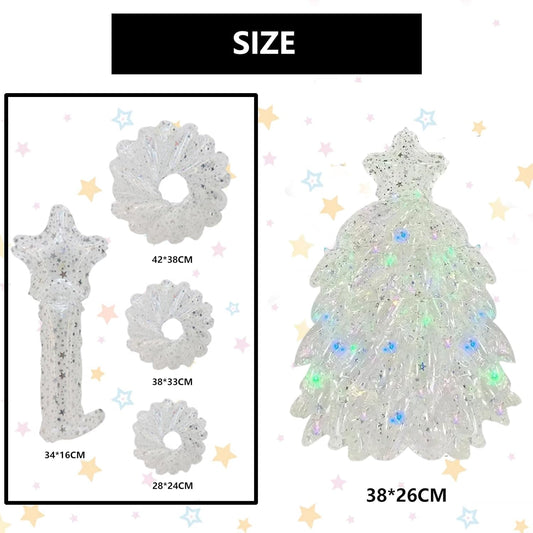 4D Iridescent Christmas Tree Balloons Large Self Standing Foil Xmas Tree Balloon Mylar Christmas New Year Themed Party Decorations Supplies