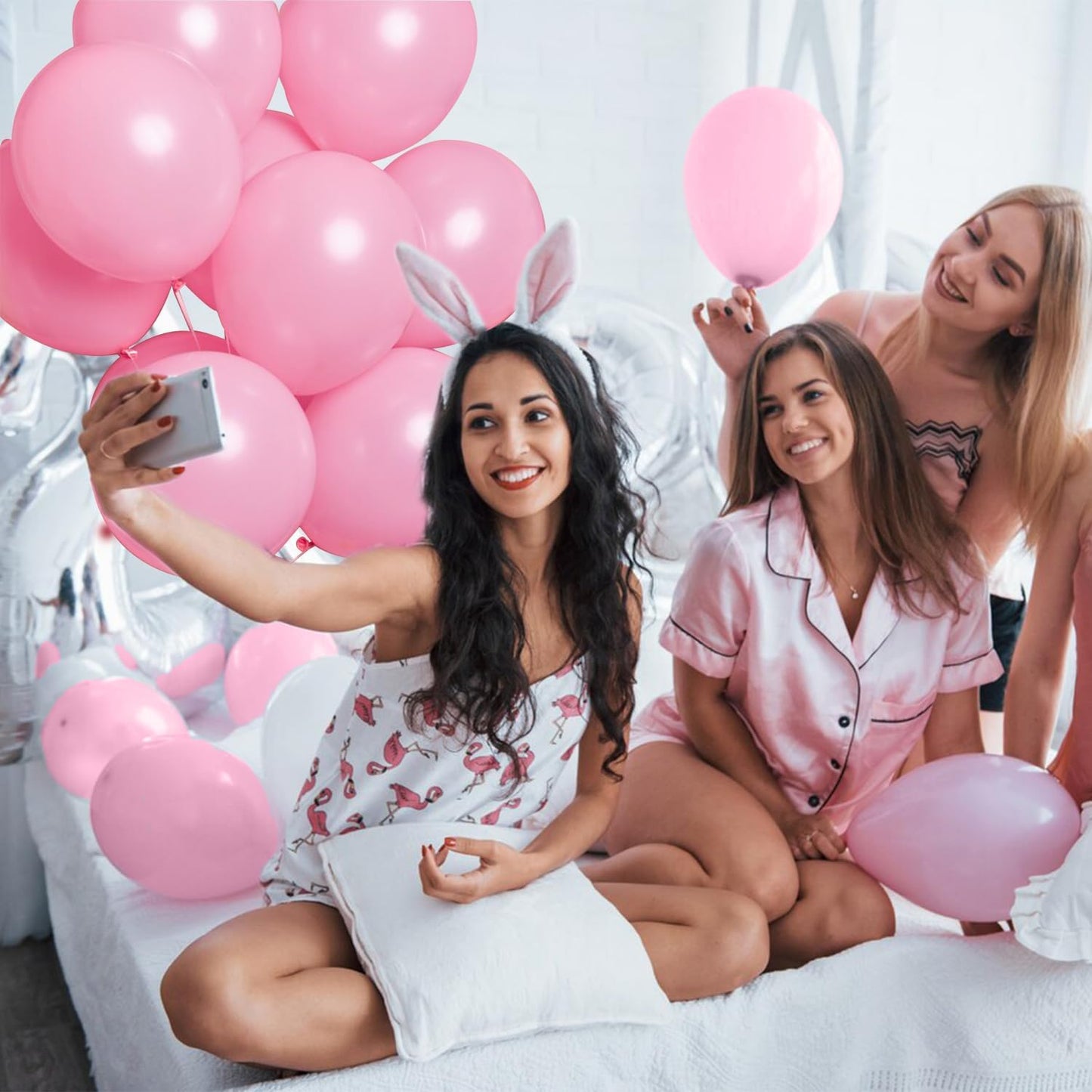 Pink Balloons Light Pink Birthday Decorations 100 Pack 12 inch Round Gender Reveal Ballons for Birthday Wedding Anniversary Baby Shower Gender Reveal Party Decoration