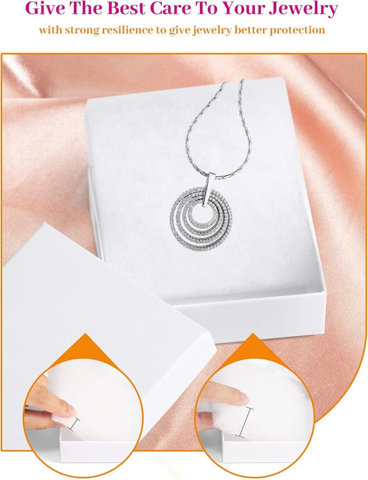 MESHA Jewelry Boxes White 3.5x3.5x1 Inch 240 Pcs, Matte Small Gift Box Cardboard Jewelry Boxes with Cotton Filled and Lids, Jewelry Box Bulk for Small Business Packing Necklace, Earring, Ring