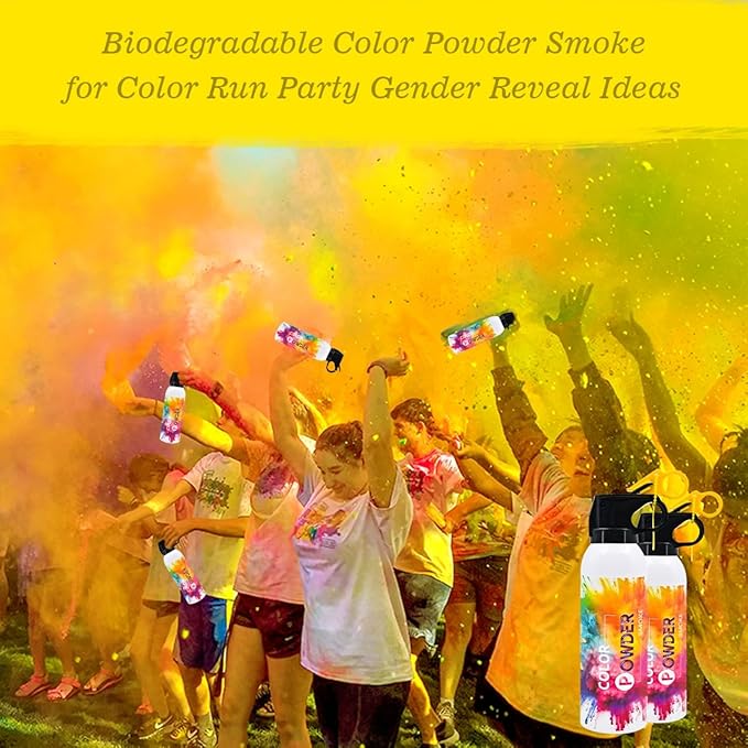 Photo Fog Atmosphere Smog 2 Pack Fire Extinguisher Yellow for Gender Reveal Photoshoot Video Props Stage Mister Foggers Yellow Smoke Gender Reveal Extinguisher for Birthday Wedding Party Celebration