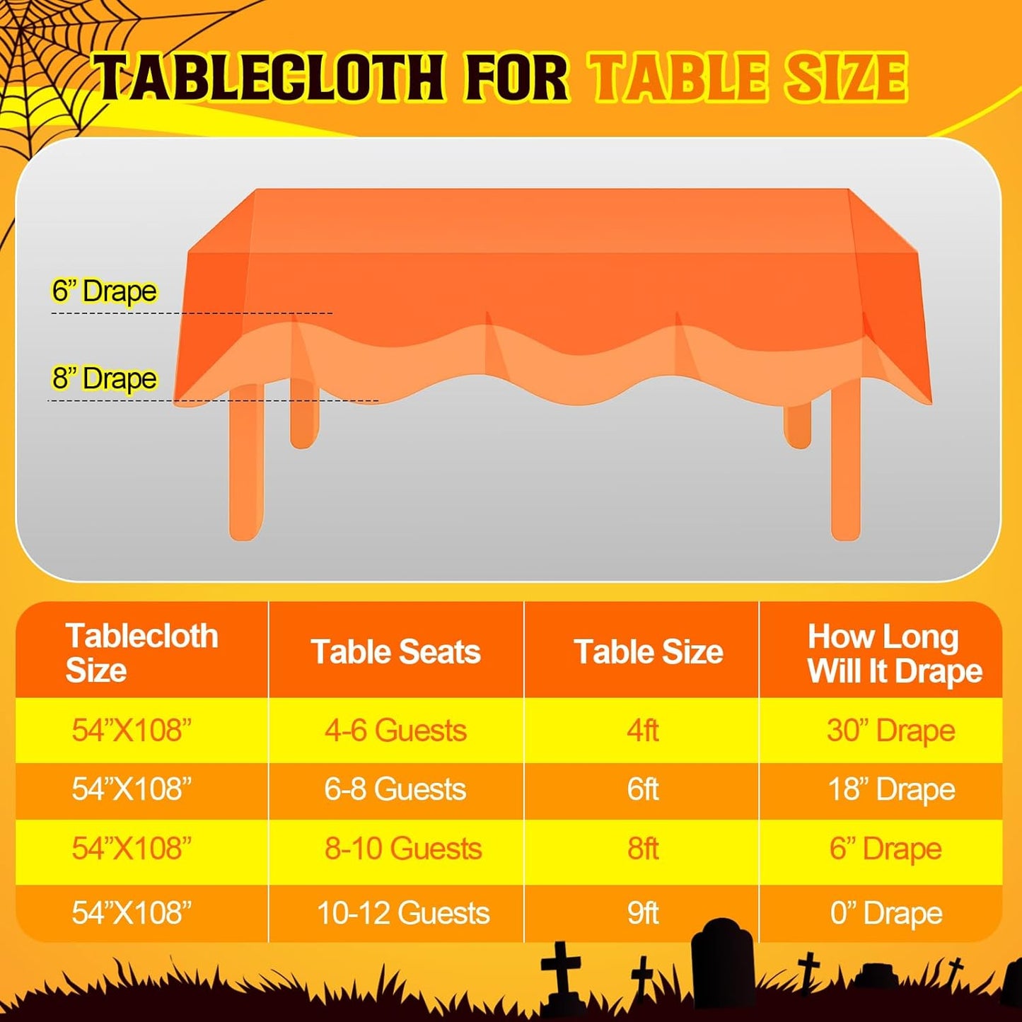 Tegeme 12 Pack Plastic Halloween Tablecloths 54×108 Inch Black Orange Pink Green Rectangle Table Cloth Covers Waterproof for Halloween Neon Party Decorations Birthday Party Supplies
