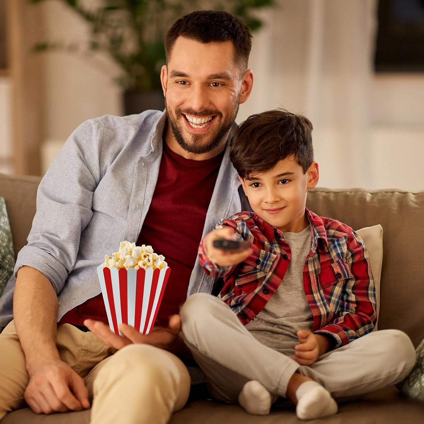 50 Pcs Popcorn Boxes Mini Paper Popcorn Box Cardboard Popcorn Container for Party Disposable Snack Candy Popcorn Bags Popcorn Holder for Movie Nights Birthday Wedding (Red,White)