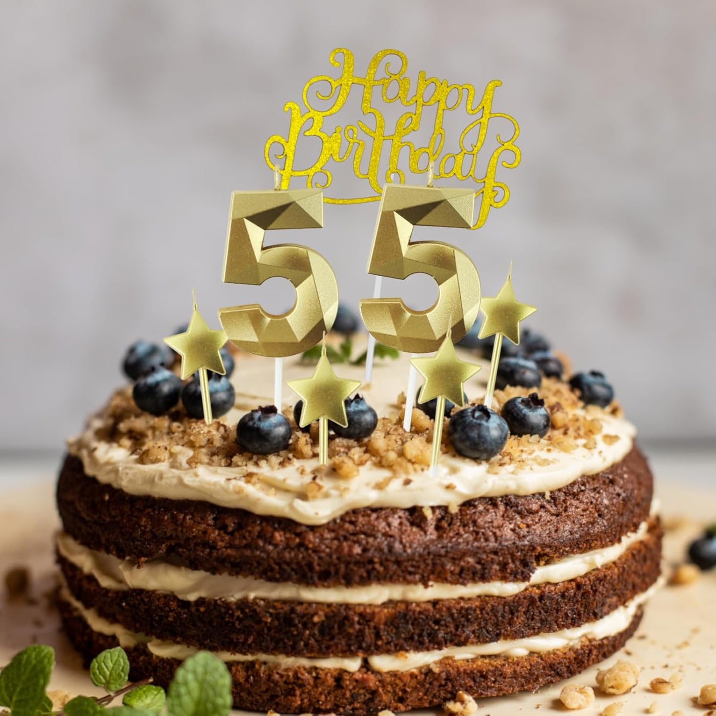 Golden Number 11 Birthday Candles and Star Birthday Candles 2.76 inch Birthday Cake Candles 3D Diamond Shaped Candles are Suitable for Birthday Parties and Anniversary Cake Decorations Candles