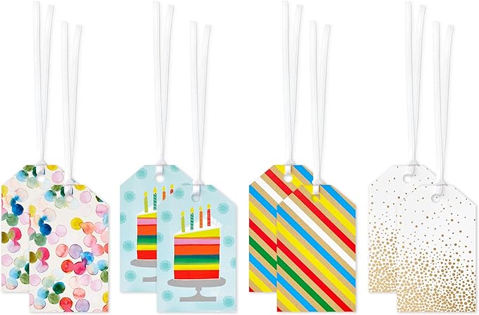 Hallmark Gift Tags and Stickers (64 Stickers, 8 Tags, 8 Mini Notecards) for Valentines Day, Birthdays, Weddings, Graduations, Bridal Showers