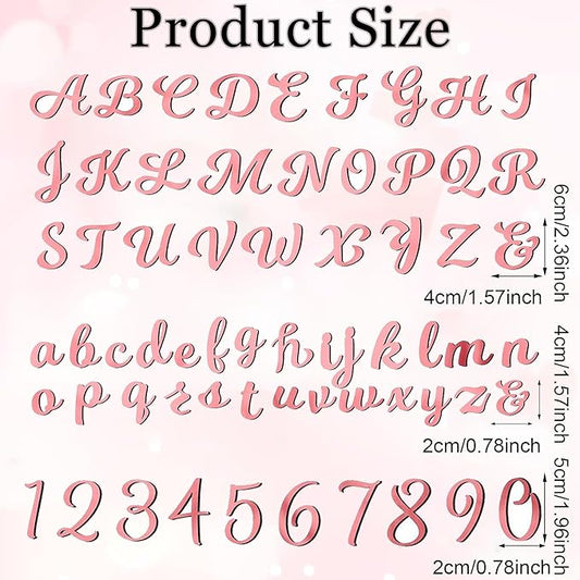 64 Pcs Acrylic Number Alphabet Cake Topper DIY Personalized Name Cupcake Toppers with A-Z Letter 0-9 Number Happy Birthday Set Suitable for Wedding, Birthday, Party Decoration (Rose Gold)