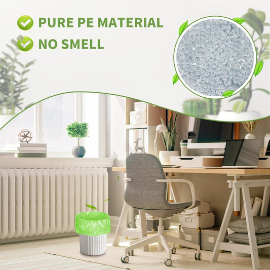 Magesh 105 Count 4 Gallon Small Trash Bags, Green, Transparent, Durable, Leak-Proof, Unscented, Easy to Use, Versatile, Outstanding Customer Service