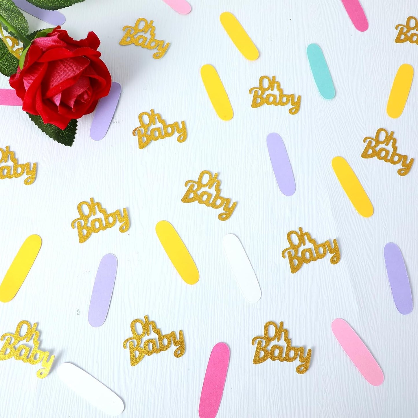 350 Pieces Baby Confetti Sprinkles, Donut Table Confetti Colorful Rainbow, Table Scatter for Kids Adult Party Baby Shower Decorations