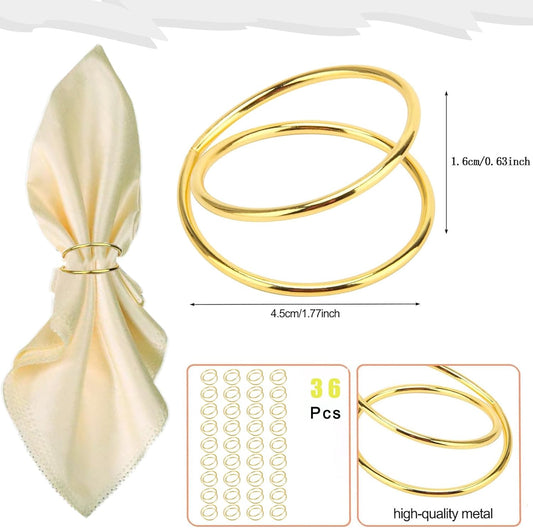 Gold Napkin Rings - 36 PCS Metal Spiral Napkin Rings(Spiral) Napkin Holders Buckles for Family Dinner, Wedding, Party,Table Decorations