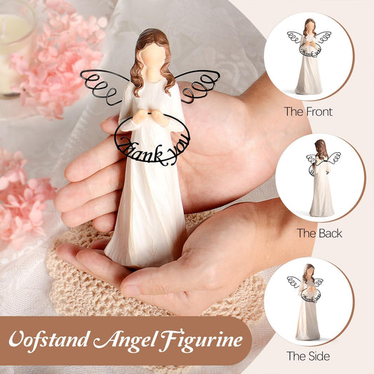Thank You Angel Figure - Teacher Gifts for Women: Coworkers, Boss, Nurse, Doctor, Colleague - Hand-Painted Angel Figurines