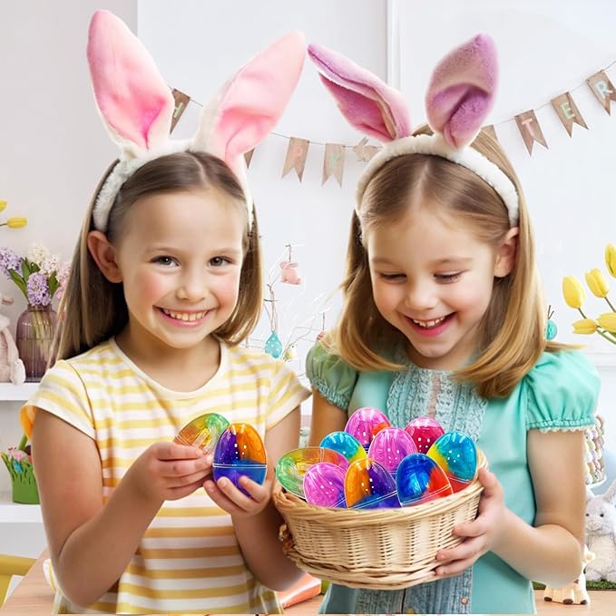 12 Pack Prefilled Easter Galaxy Slime Eggs,Galaxy Slime Easter Egg Fillers Stress Relief Easter Egg Hunt Filling Treats Classroom for Kid Teens Boy Girl Easter Basket Stuffers Easter Party Favor