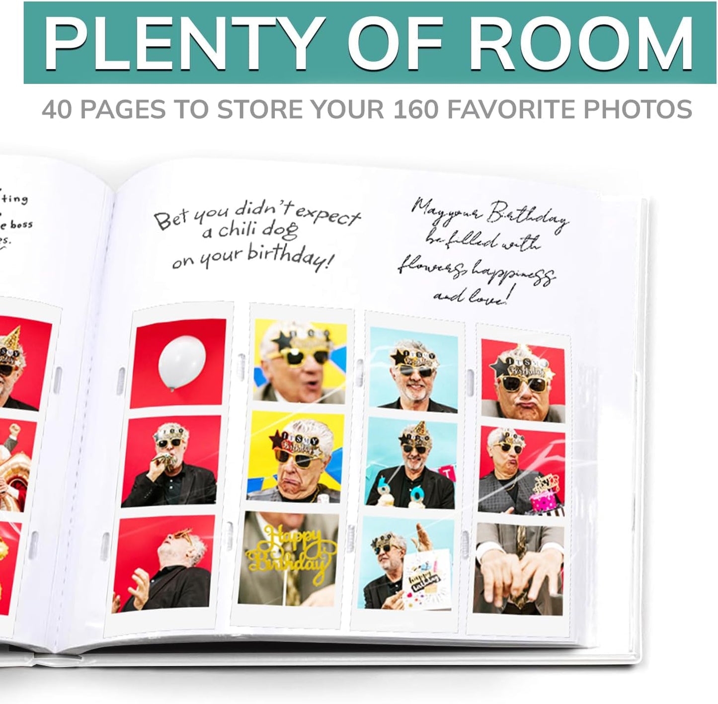 PBF (5 Pack) Photo Booth Album, Guest Book with 2x6 Clear Picture Inserts, White Cover with Plastic Sleeves & White Pages, Scrapbook Album for Photo Strips, Memory Book, Wedding, and Baby Showers